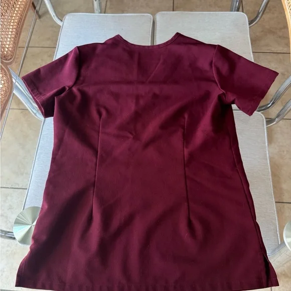 Figs Red V-Neck Medical Scrub Shirt scrubs - Picture 4 of 5